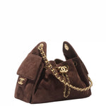 Load image into Gallery viewer, Chanel 25 Mini Handbag Suede Calfskin &amp; Gold Metal Dark Brown