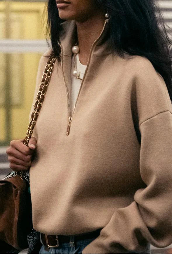 CHANEL Sweater Wool Silk Beige