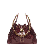 Load image into Gallery viewer, Chanel 25 Small Handbag Shiny Crumpled Calfskin &amp; Gold-Tone Metal Burgundy