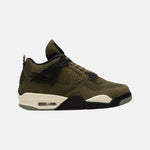 Load image into Gallery viewer, Air Jordan 4 Retro SE Craft Olive sneaker in green nubuck and suede with black accents and white midsole