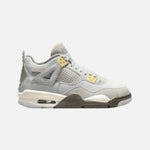 Load image into Gallery viewer, Air Jordan 4 Retro SE GS Craft sneaker in light grey leather and suede with Pale Vanilla accents