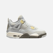 Air Jordan 4 Retro SE GS Craft sneaker in light grey leather and suede with Pale Vanilla accents