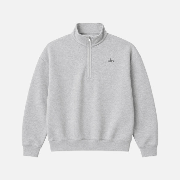 ALO Yoga Accolade 1/4 Zip Athletic Heather Grey Sweatshirt