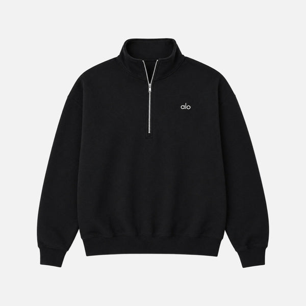 ALO Yoga Accolade 1/4 Zip Black Sweatshirt