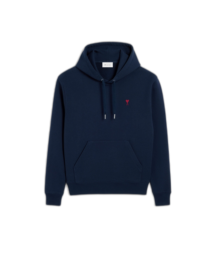 Ami Paris Ami De Coeur Small Logo Hoodie Blue/Red