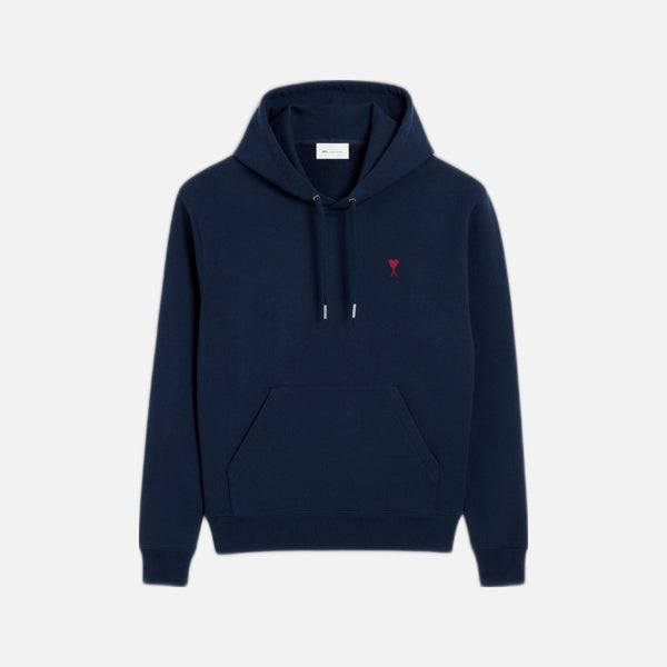 Ami Paris Ami De Coeur Small Logo Hoodie Blue/Red