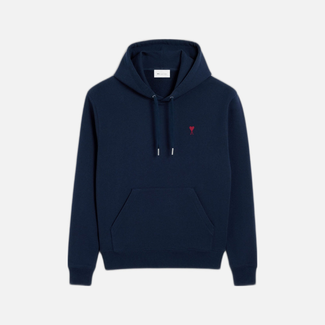 Ami Paris Ami De Coeur Small Logo Hoodie Blue/Red