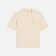 AMI Paris De Coeur Patch T-Shirt Cream