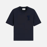 Load image into Gallery viewer, AMI Paris De Coeur Patch T-Shirt Navy