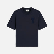 AMI Paris De Coeur Patch T-Shirt Navy