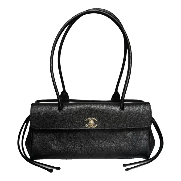 Chanel 26S Small Shopping Bag " Black Calfskin with Gold-Tone Hardware