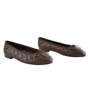 Chanel Dark Brown Quilted Leather Ballet flats