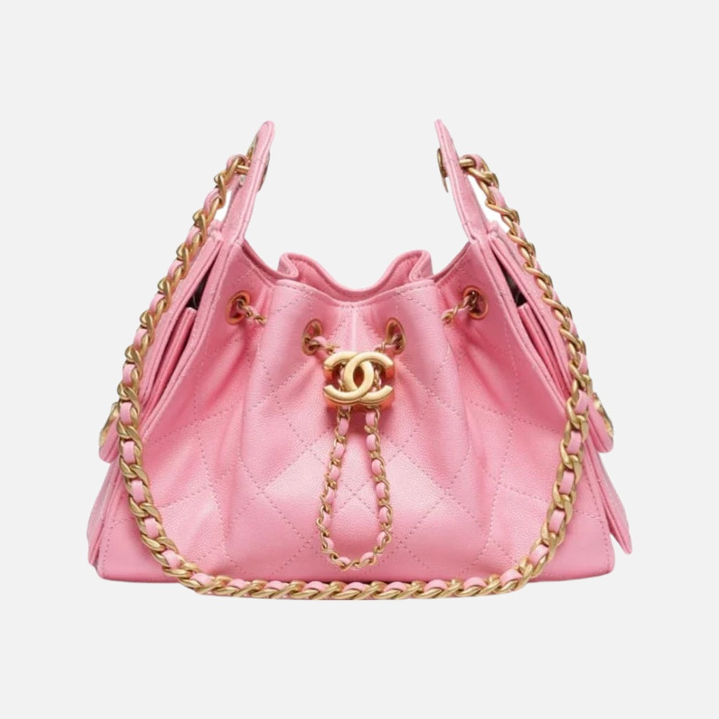 Chanel 25 Mini Handbag Grained Calfskin & Gold-Tone Metal Pink