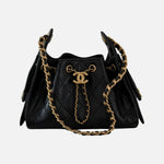 Load image into Gallery viewer, Chanel 25 Mini Handbag Hobo Grained Calfskin &amp; Gold Tone Metal Black