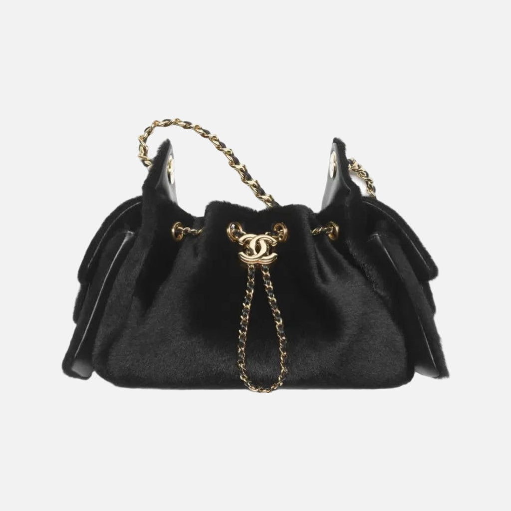 Chanel 25 Mini Handbag in Black Lambskin