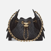 Chanel 25 Mini Handbag Washed Denim & Gold-Tone Metal Black