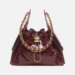 Load image into Gallery viewer, Chanel 25 Small Handbag Shiny Crumpled Calfskin &amp; Gold-Tone Metal Burgundy