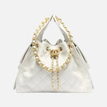 Load image into Gallery viewer, Chanel 25 Small Handbag Hobo Grained Calfskin &amp; Gold-Tone Metal White