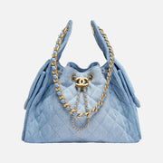 Chanel 25 Small Handbag Hobo Washed Denim Blue