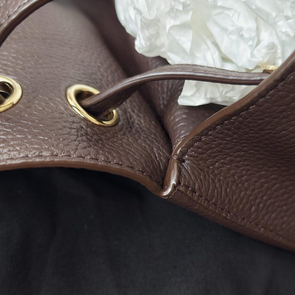 Chanel 26B Matthieu Blazy Maxi Oversized Flap Bag 38.5 (Airport Bag) in Brown Grained Calfskin with Gold Hardware, strap and gold eyelets