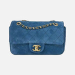 Load image into Gallery viewer, Chanel 26B Mini “Souplissimo” Flap Bag in Blue Suede with Gold Hardware