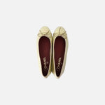 Load image into Gallery viewer, Chanel 26K Ballet Flats in Iridescent Gold Crocodile-Embossed Leather, inside