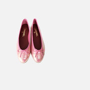 Chanel 26K Ballet Flats in Iridescent Pink Crocodile-Embossed Leather, from above