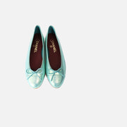 Chanel 26K Ballet Flats in Iridescent Turquoise Crocodile-Embossed Leather, from above