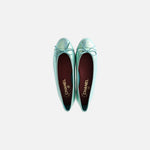 Load image into Gallery viewer, Chanel 26K Ballet Flats in Iridescent Turquoise Crocodile-Embossed Leather, inside