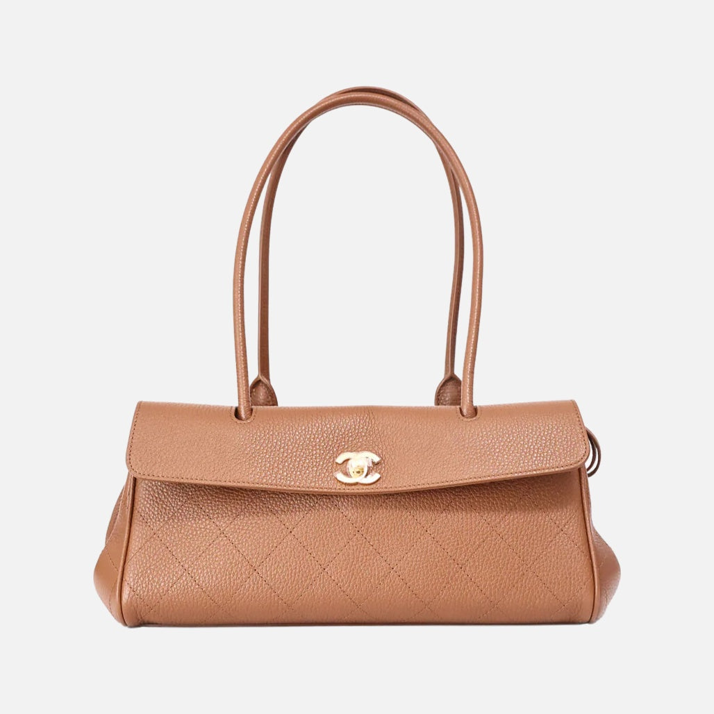 Chanel 26S Shopping Bag in Camel Brown Calfskin Leather with Gold Hardware