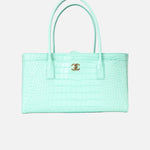 Load image into Gallery viewer, Chanel 26S Shopping Bag in Green Crocodile Embossed Calfskin Leather with Gold Hardware