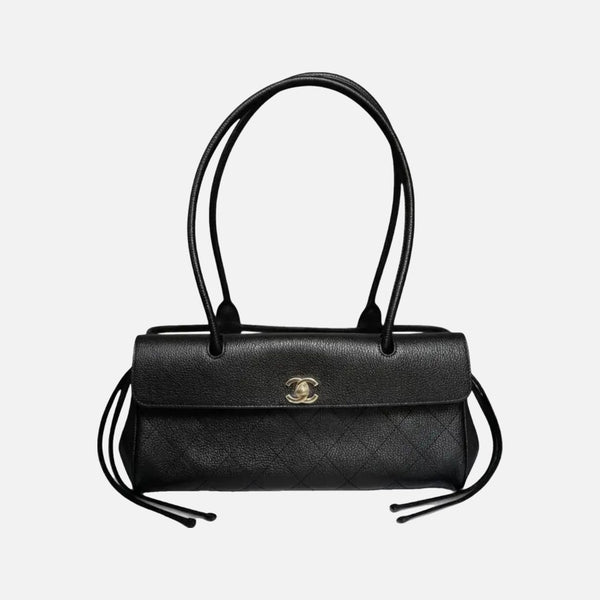 Chanel 26S Small Shopping Bag " Black Calfskin with Gold-Tone Hardware