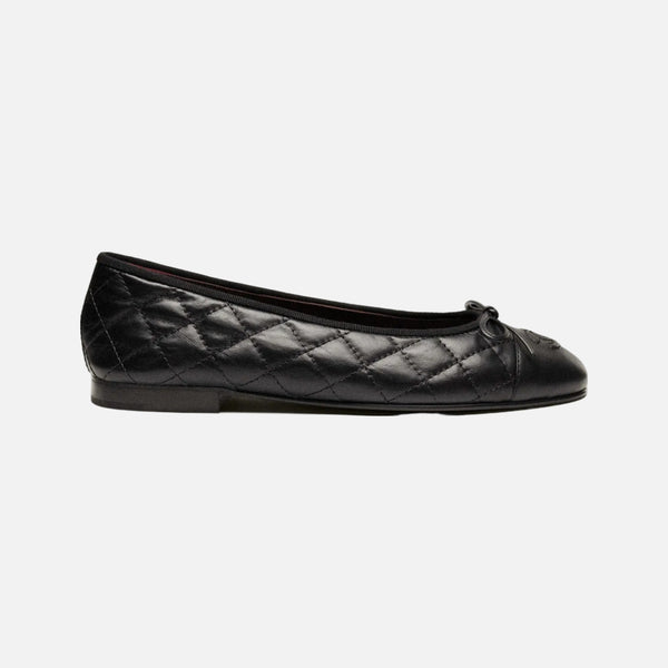 Chanel Black Quilted Leather Ballet flats
