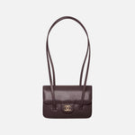 Load image into Gallery viewer, Chanel Clutch with Leather Strap, Small Preppy Flap Bag Grained Shiny Calfskin &amp; Gold-Tone Metal Dark Brown