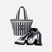 Chanel Coco Beach 2026 Beachwear Set Navy BLue/White