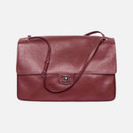 Load image into Gallery viewer, Chanel Grained Calfskin &amp; Silver Metal Dark Burgundy Maxi Flap Bag