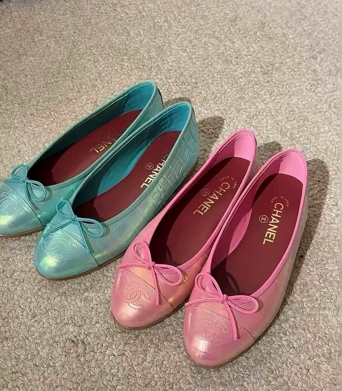 chanel iridescent flats hq