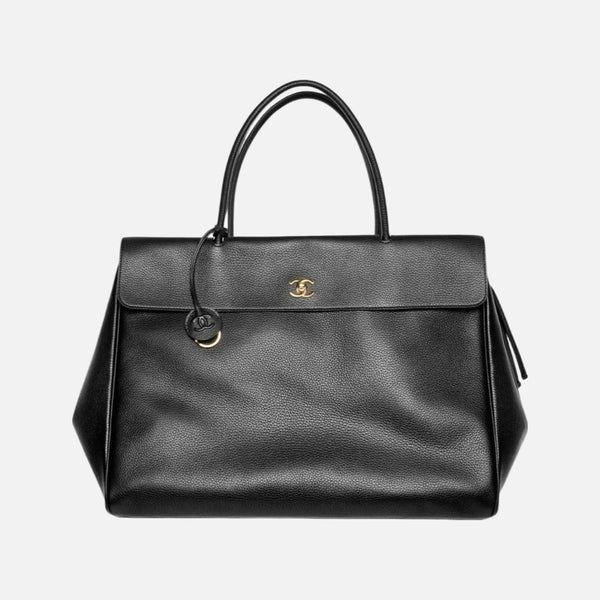 Chanel Large Tote Grained Calfskin & Gold-Tone Metal Black