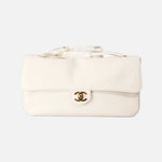 Load image into Gallery viewer, Chanel Maxi Flap Bag 32 in White Grained Calfskin Leather with Gold Hardware