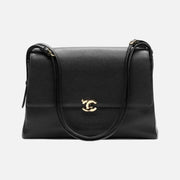 Chanel Maxi Flap Bag Grained Calfskin & Gold-Tone Metal Black