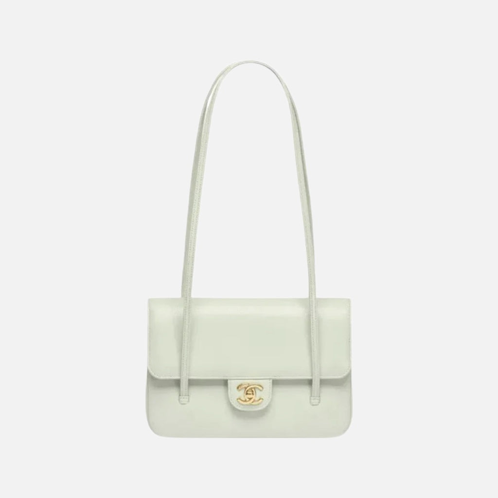 Chanel Small Preppy Flap Bag Grained Shiny Calfskin & Gold-Tone Metal Light Green