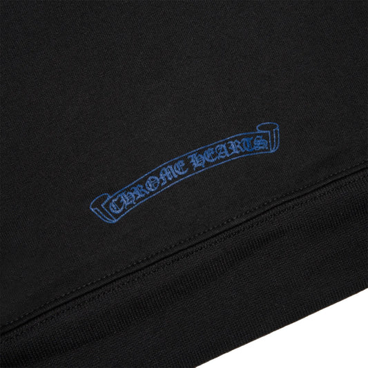 Chrome Hearts 1988 Script Logo Zip-Up Black Blue Hoodie