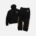 Load image into Gallery viewer, Chrome Hearts black hoodie and joggers tracksuit with camo horseshoe design