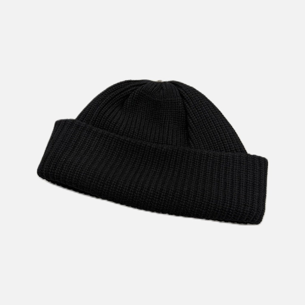Chrome Hearts Cashmere Sludge 3 beanie in black with a red leather star patch, view 2