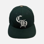 Load image into Gallery viewer, Chrome Hearts CH snapback hat in green and white with CH branding