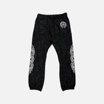 Load image into Gallery viewer, Chrome Hearts joggers in black and grey with cross monogram floral horseshoe pattern