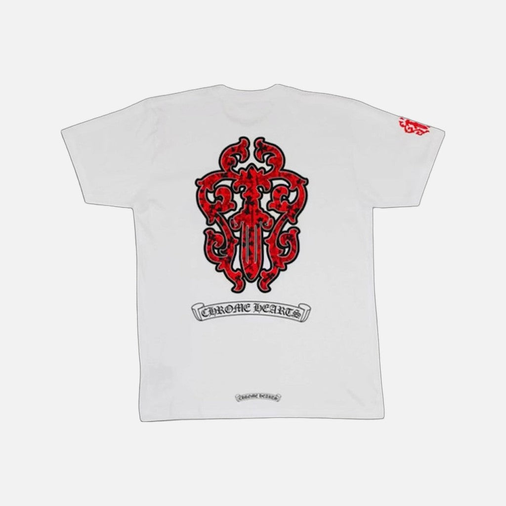 Chrome Hearts Dagger T-shirt in white with red dagger motif