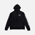 Load image into Gallery viewer, Chrome Hearts Deadly Doll hoodie in black with pink glitter pin-up graphic, view 2