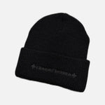 Load image into Gallery viewer, Chrome Hearts Double Plus wool beanie in triple black with tonal Double Plus motif, view 2