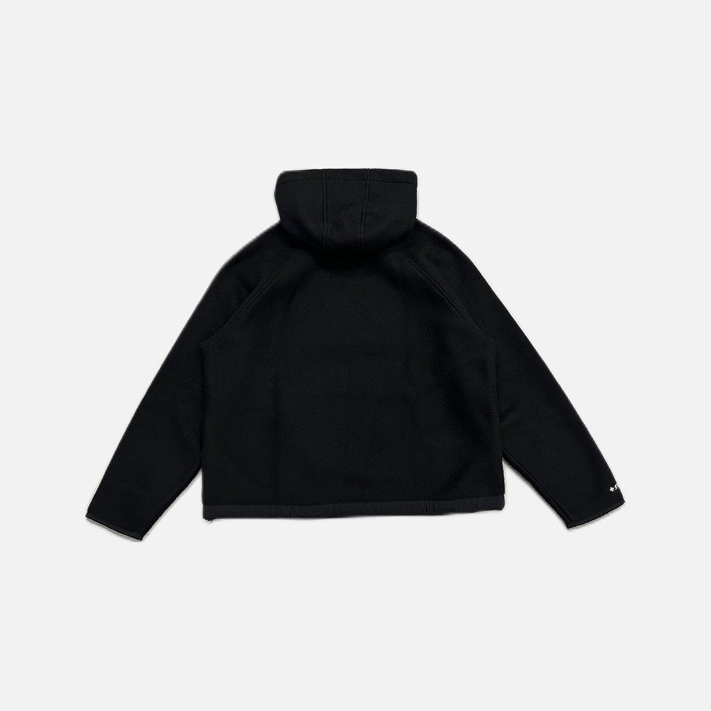 Chrome Hearts fleece hoodie in black with embroidered horseshoe emblem, view 2